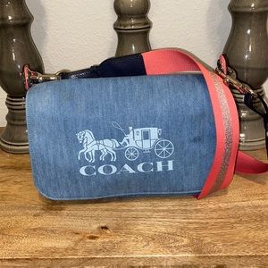 Denim coach bag